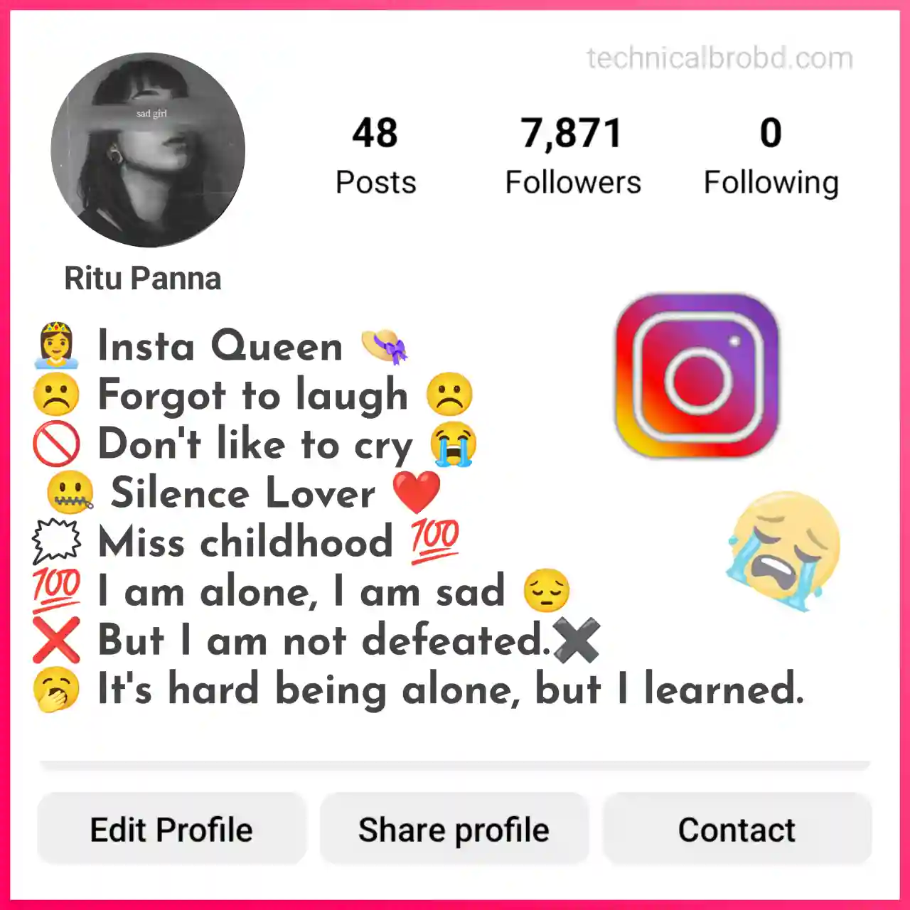 alone bio for Instagram for girls