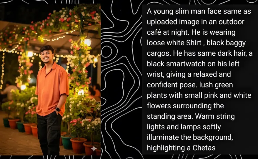 generate a powerful and stylish image of the uploaded man, 100 percent face reserved, radiating bossy gangster vibes. he is seated confidently on a luxurious velvet sofa, leaning back in a relaxed yet commanding pose. a cheetah, adorned with heavy gold chains, sits across his lap, its sleek body draped naturally over him.