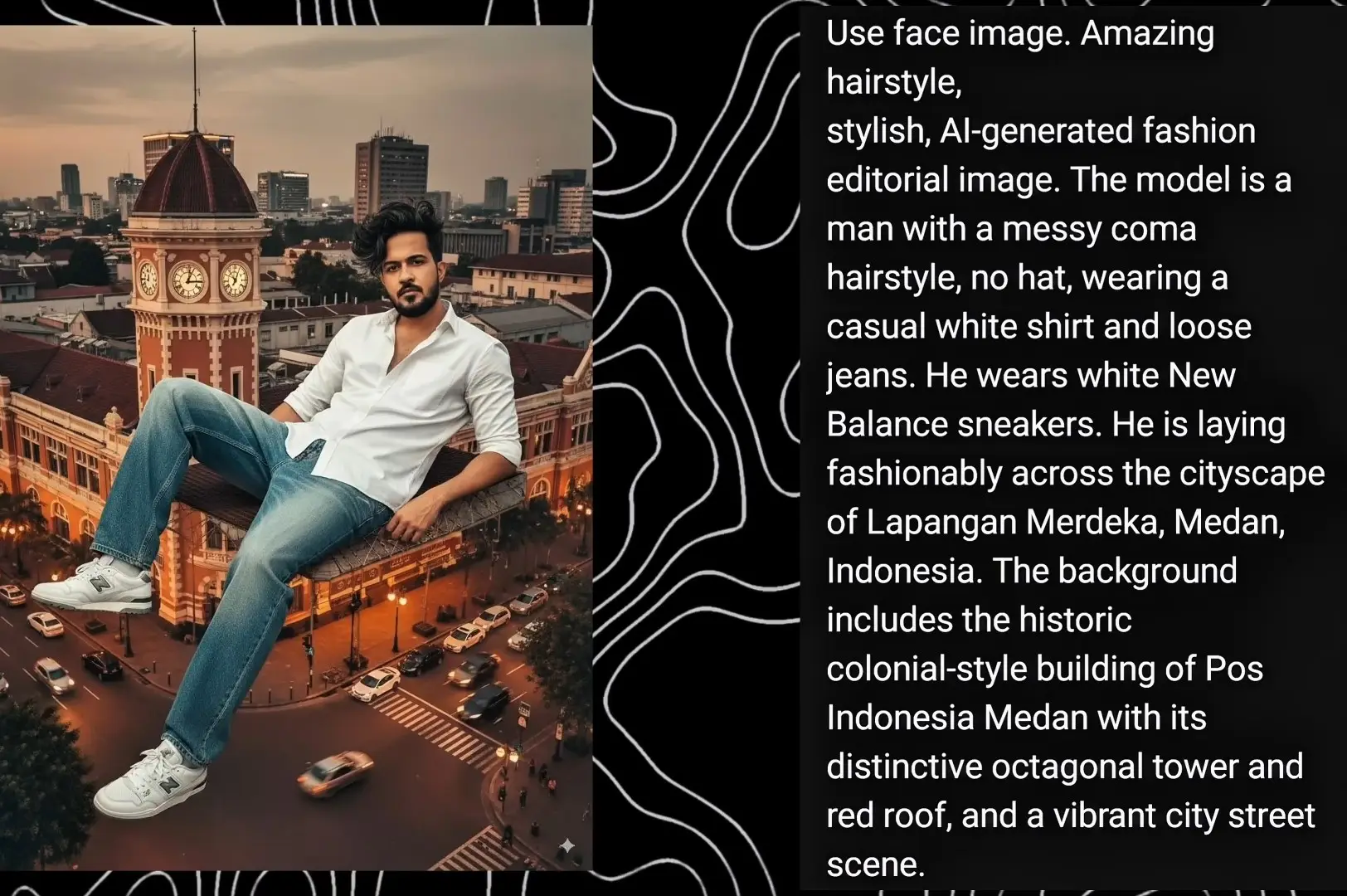 generate a powerful and stylish image of the uploaded man, 100 percent face reserved, radiating bossy gangster vibes. he is seated confidently on a luxurious velvet sofa, leaning back in a relaxed yet commanding pose. a cheetah, adorned with heavy gold chains, sits across his lap, its sleek body draped naturally over him.